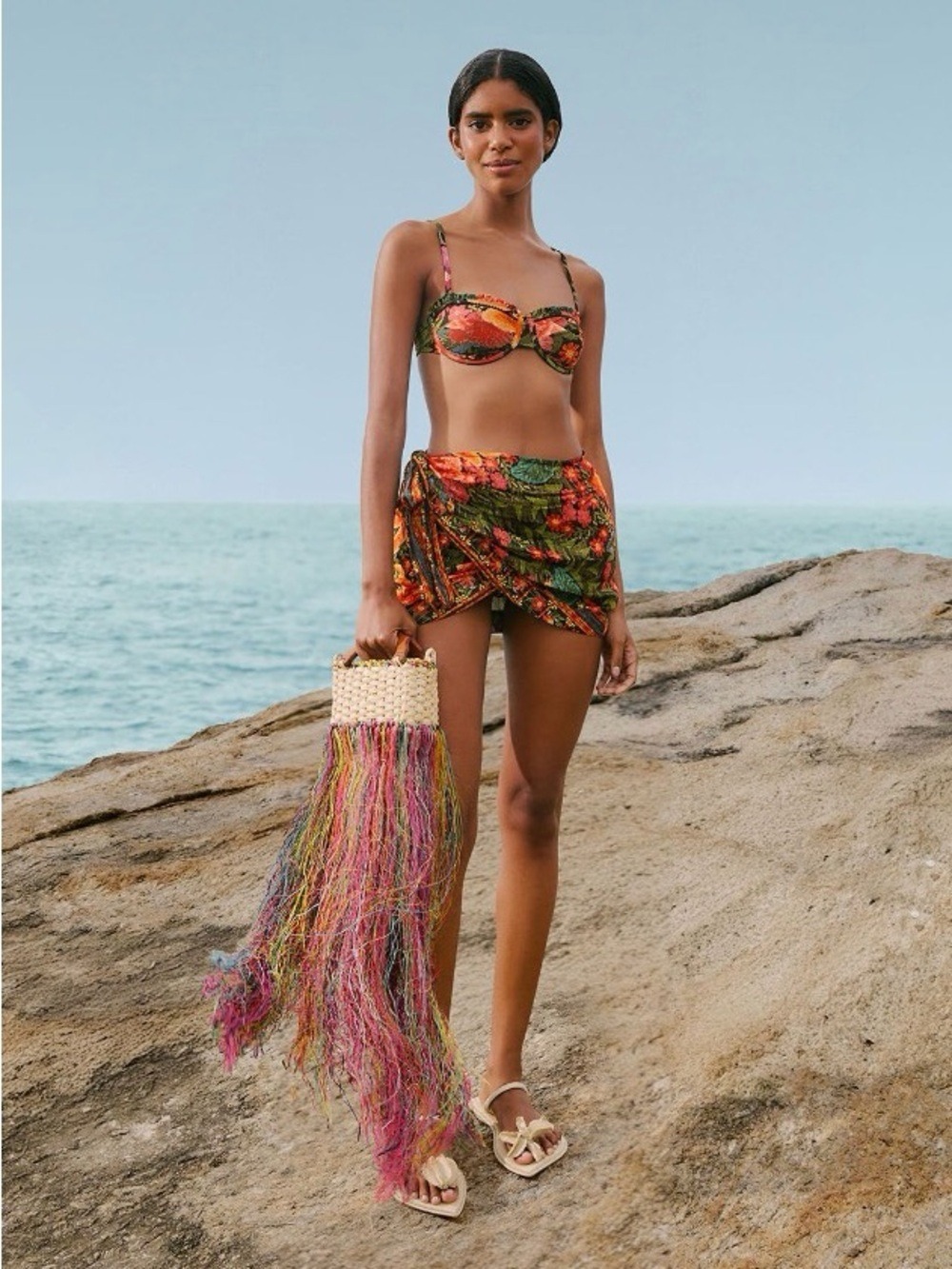 Farm Rio Garden Tapestry floral beach cover-up